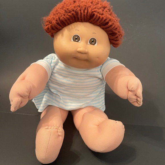 Vintage Boy Cabbage Patch Kid - Red Curly Hair & Striped Shirt - Picture 5 of 7